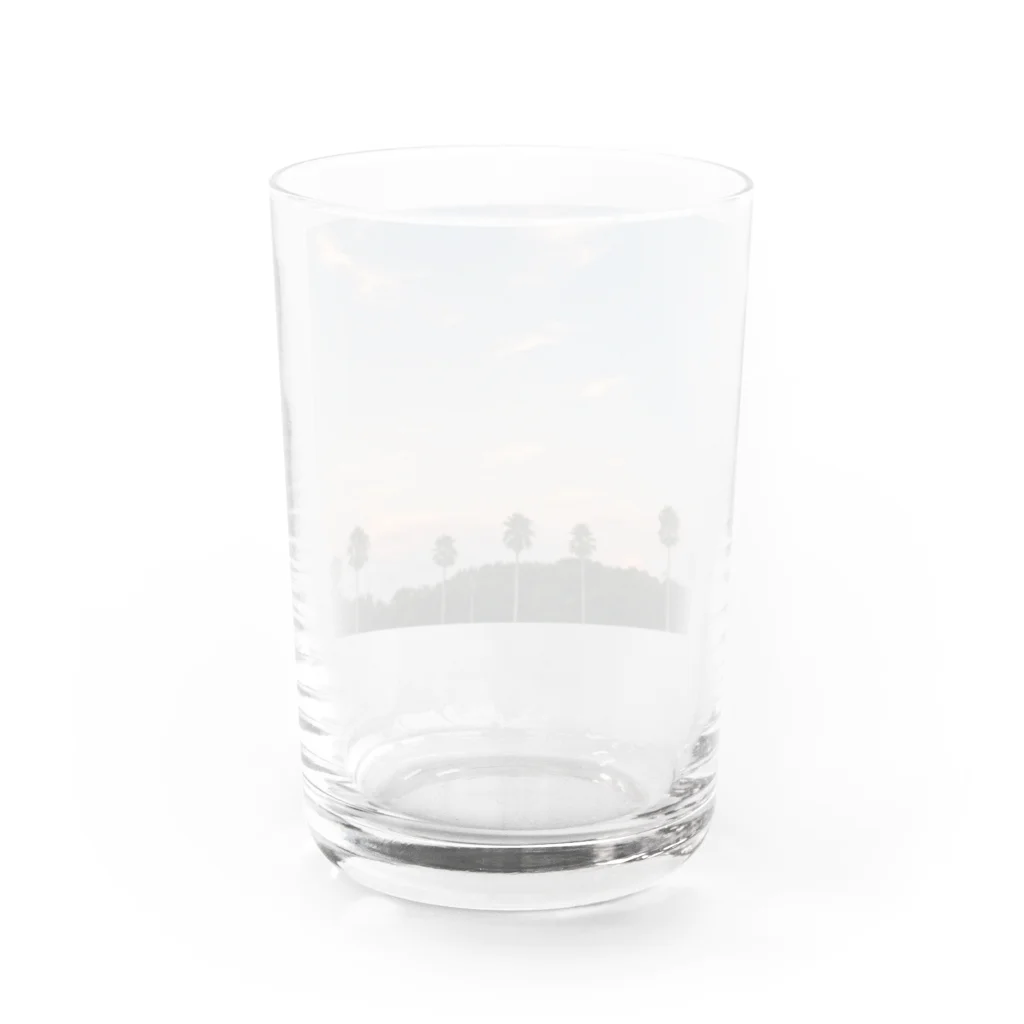 Cielの夕暮れ空とヤシの木 Water Glass :back