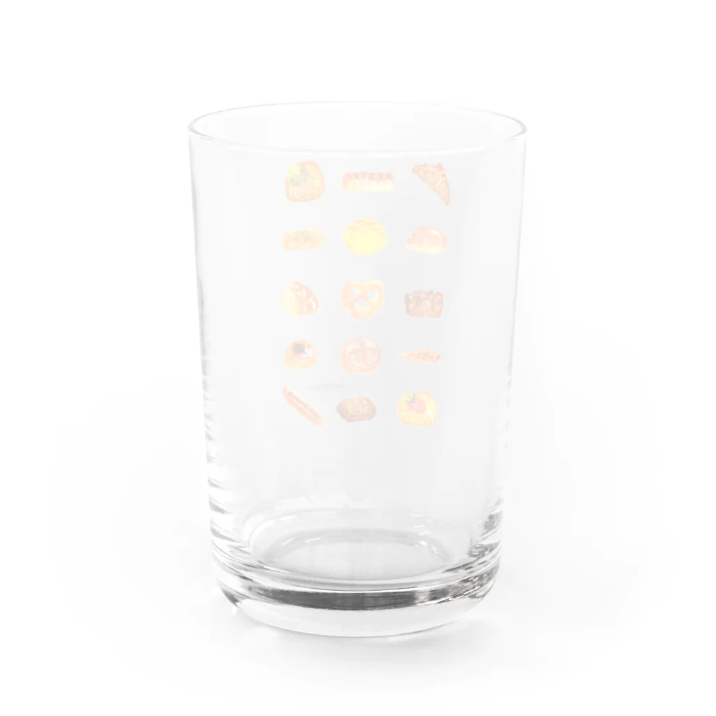 消しゴムはんこ八里半の消しゴムはんこでパン Water Glass :back