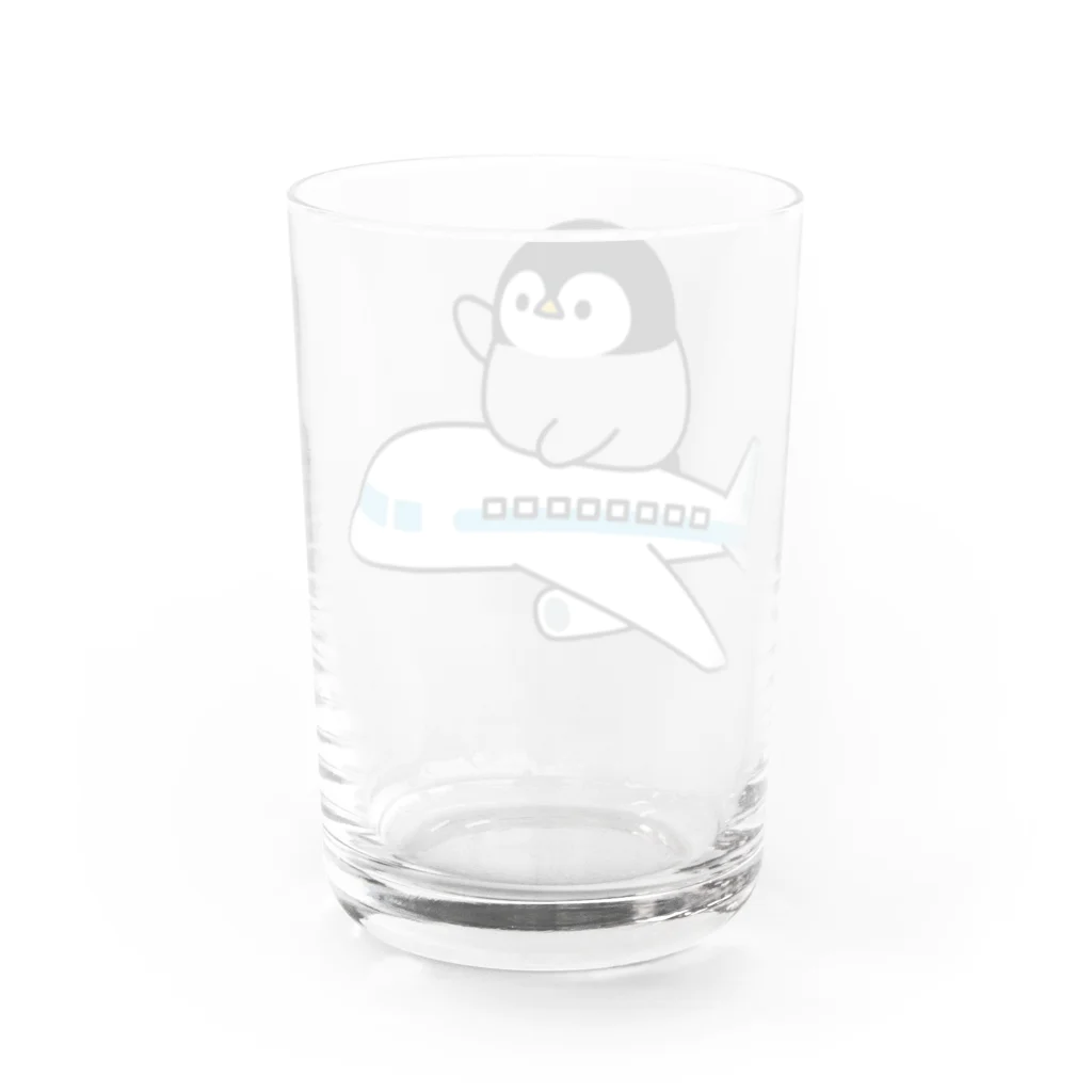 DECORの心くばりペンギン　飛行機ver. Water Glass :back