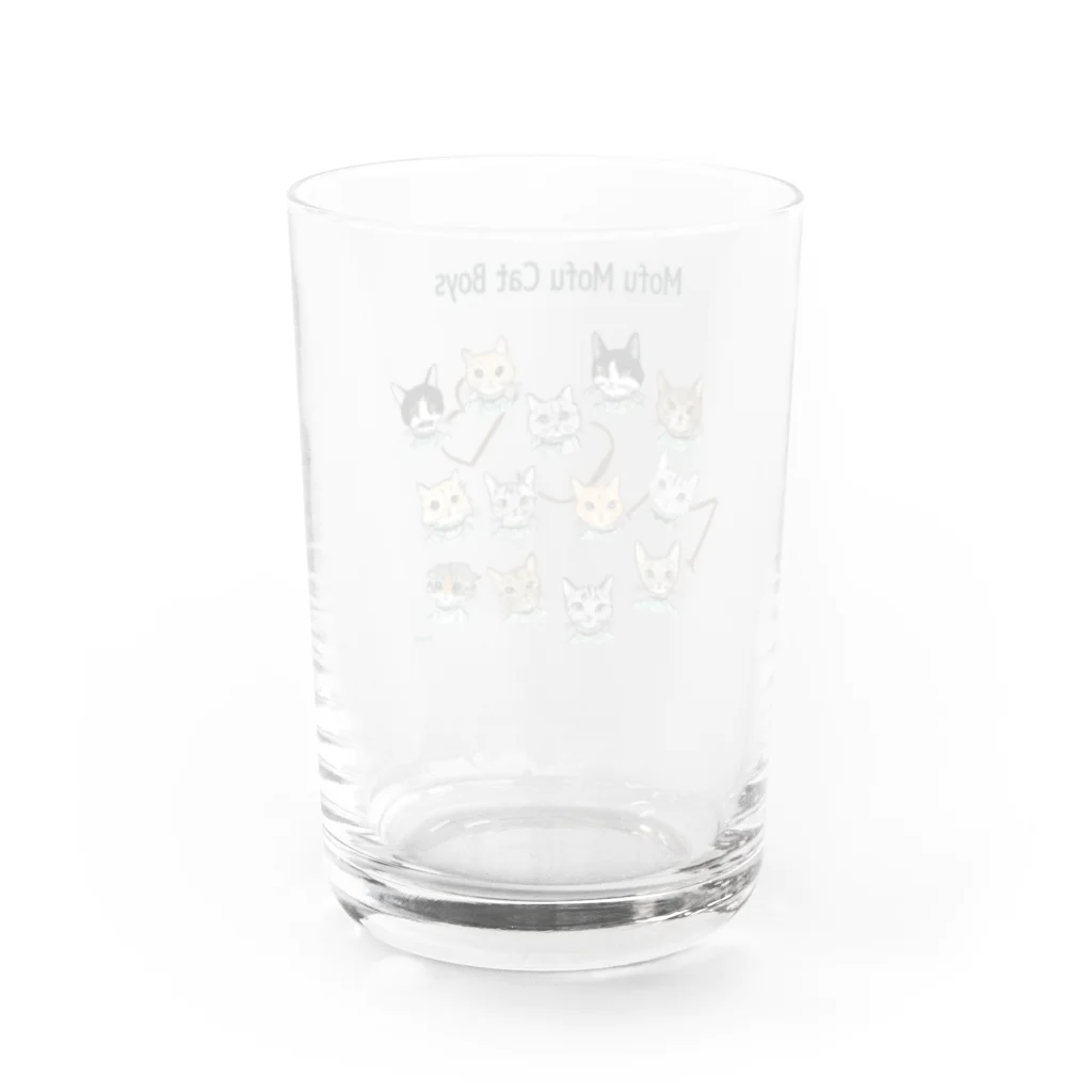 モフねこイラスト館のモフモフキャットボーイズ Water Glass :back