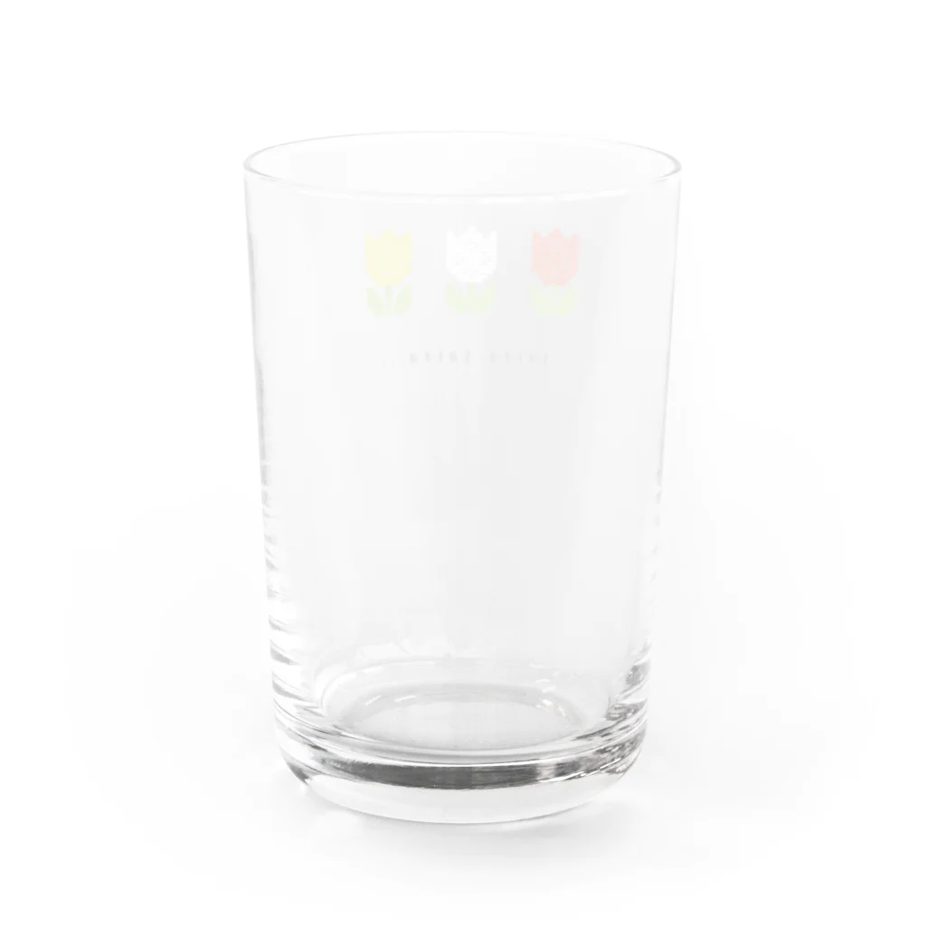 工房 クレーンの【チューリップ】韓国レトロなこぎん刺しグラス Ι 赤白黄色 Water Glass :back