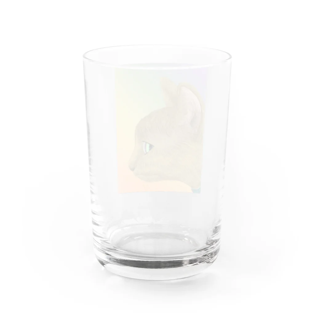 理絵のねこ 虹色 Water Glass :back