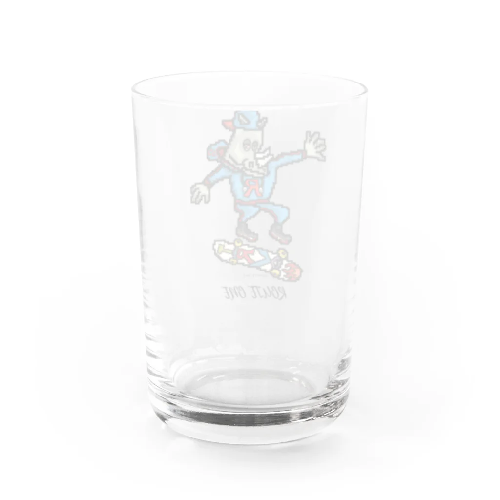 oekaki/ROUTE ONEのサイのスケーター Water Glass :back