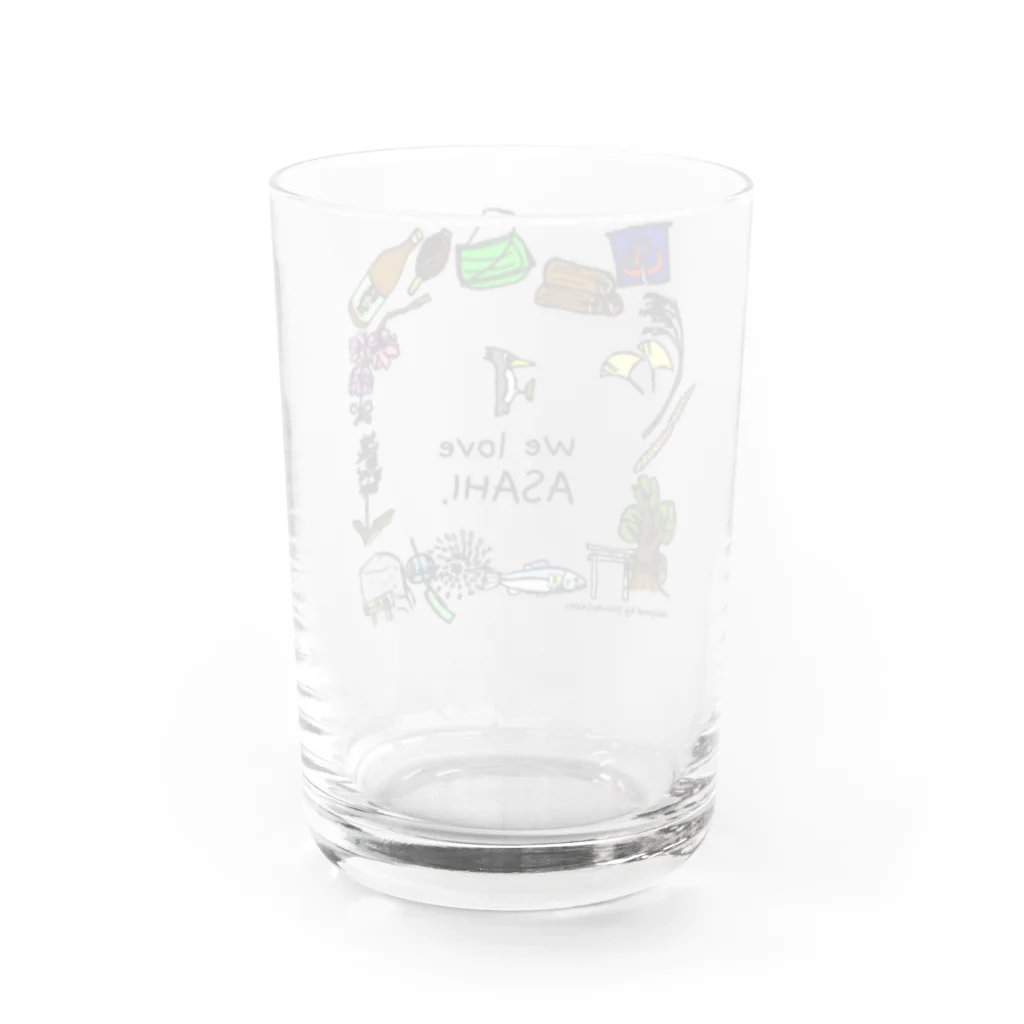 アサノエンタープライズ -Asano Enterprise-のWe Love ASAHI(旭Tシャツ表面のイラスト) Water Glass :back