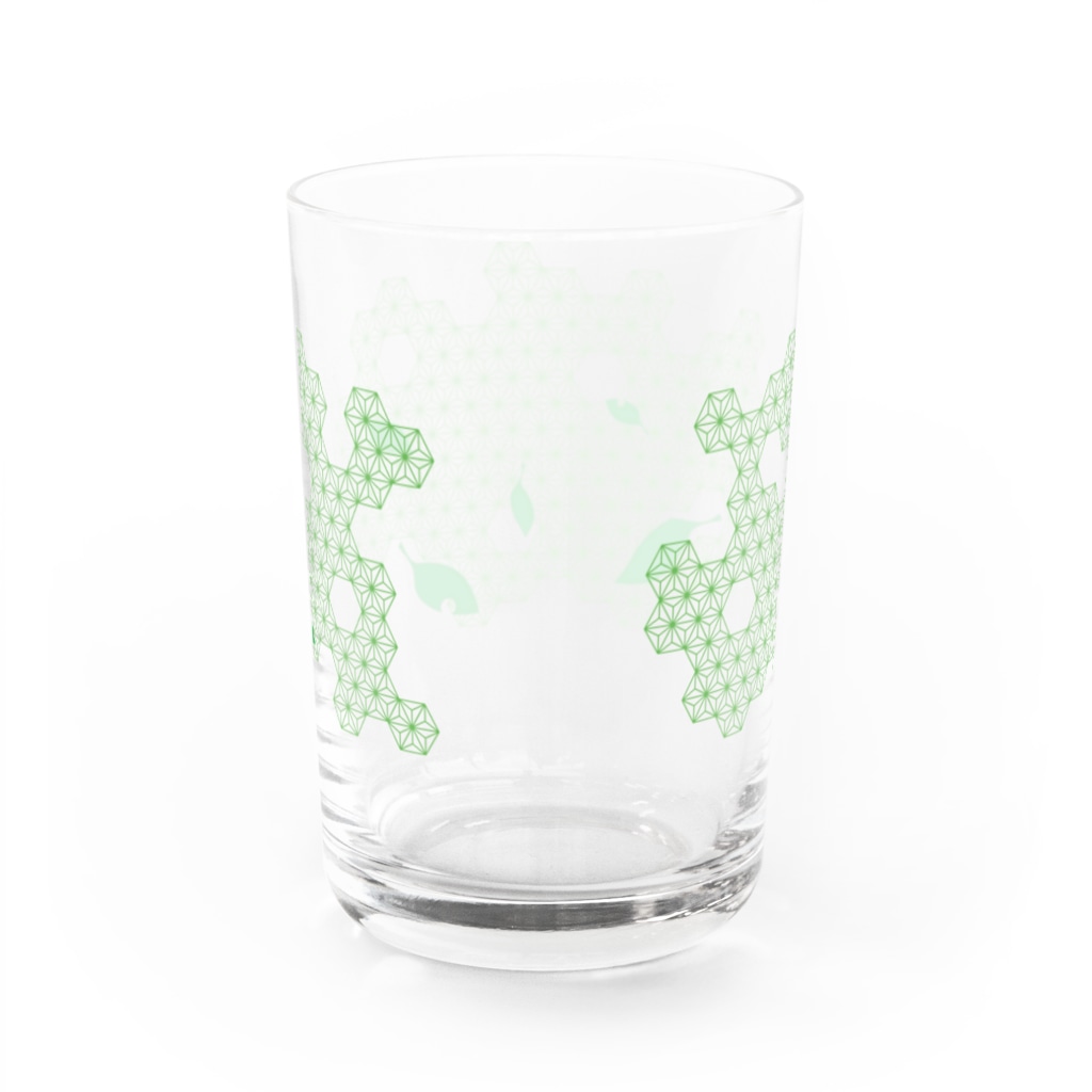 uzi_macchoの麻の葉-木葉 Water Glass :back