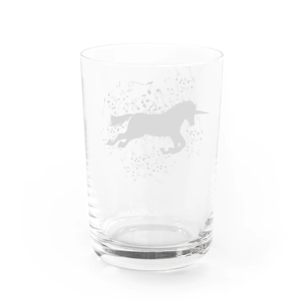 chicodeza by suzuriのザ・ユニコーンシルエット Water Glass :back