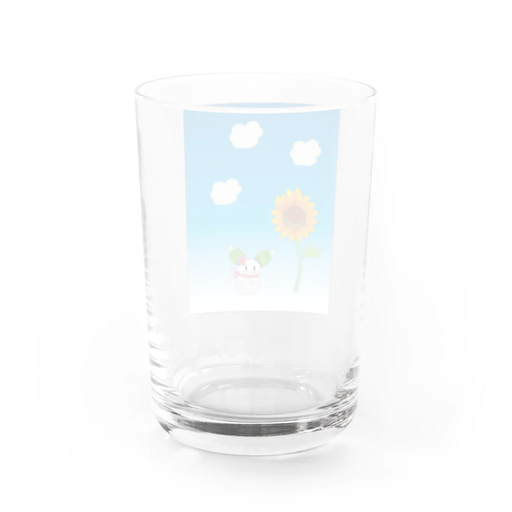 りりぃ＠白雪のましろとひまわり Water Glass :back