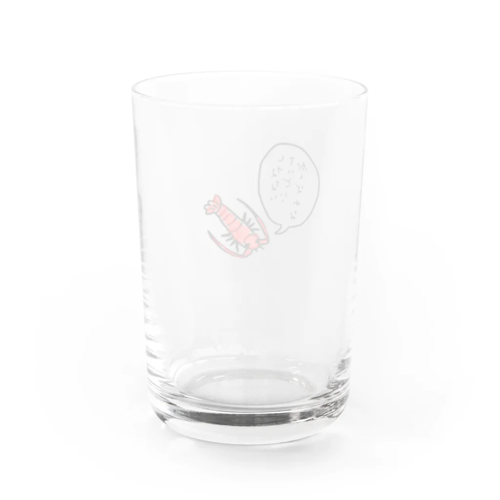 ことり屋の「はげましてくれるエビ」グラス Water Glass :back