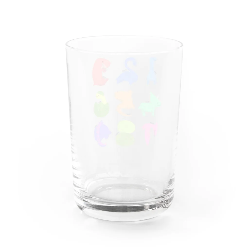 DinogaSuki -恐竜のこども服-の数字の恐竜たち Water Glass :back