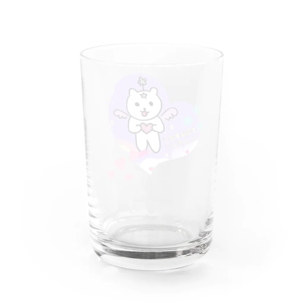 ココロの修理屋さん🔧の虹くま🌈ハート Water Glass :back