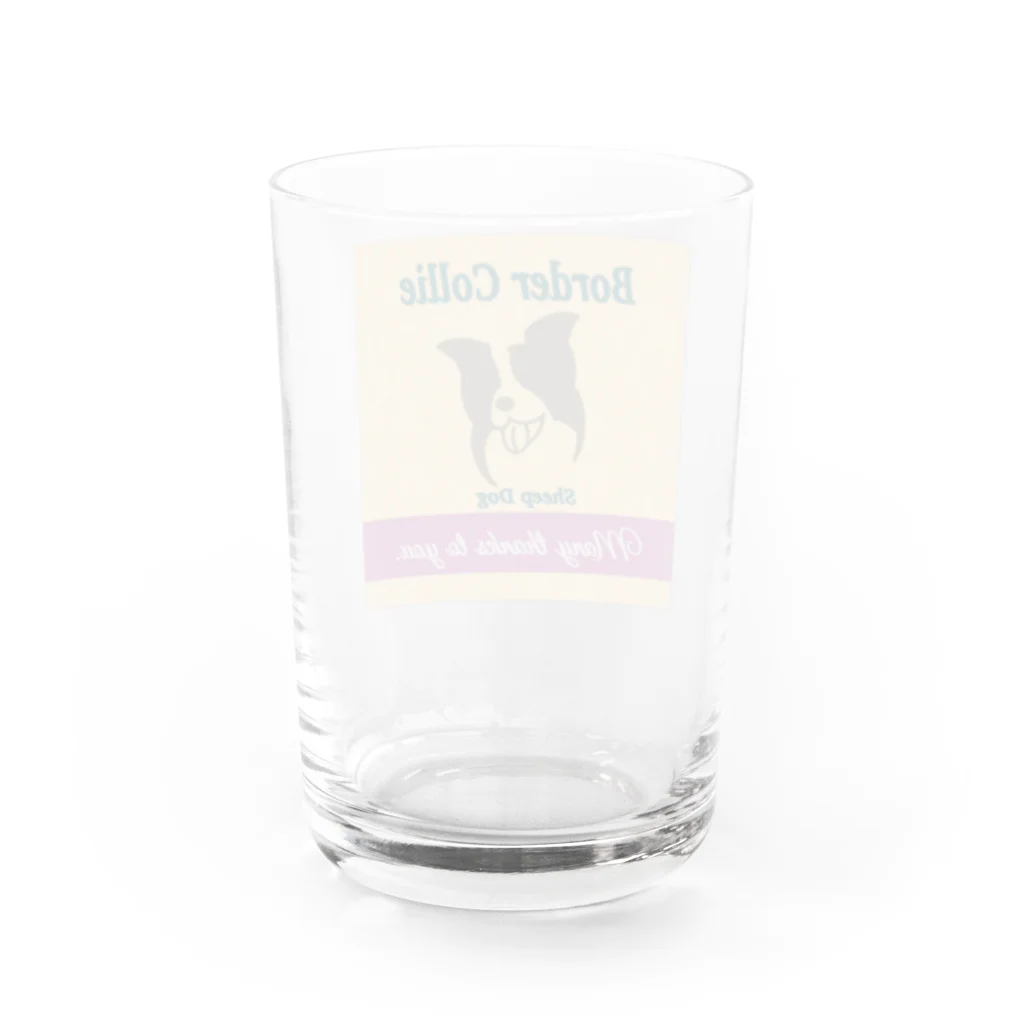 ボダコのレオのボダコのレオ　シルエット　ラベル風 Water Glass :back