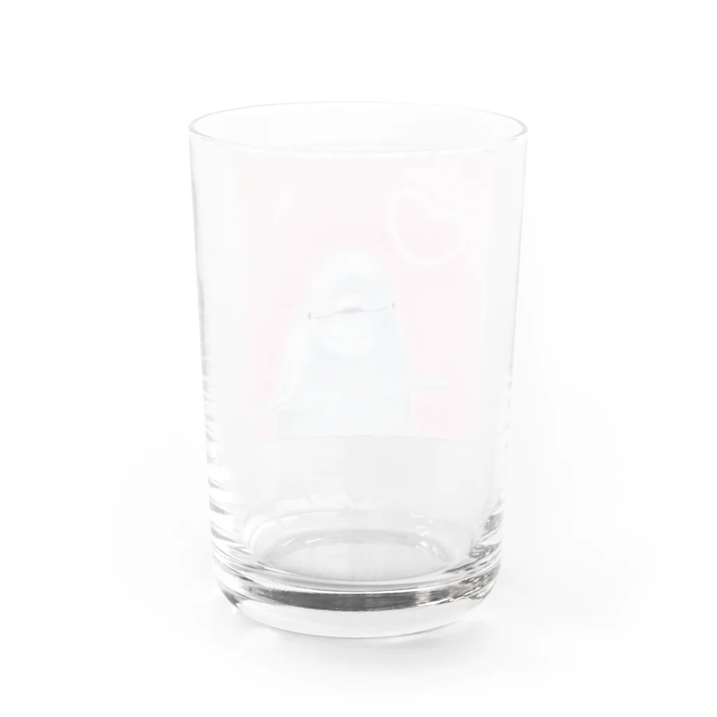 仁音-ninon-絵言葉のベルーガのラブちゃん Water Glass :back