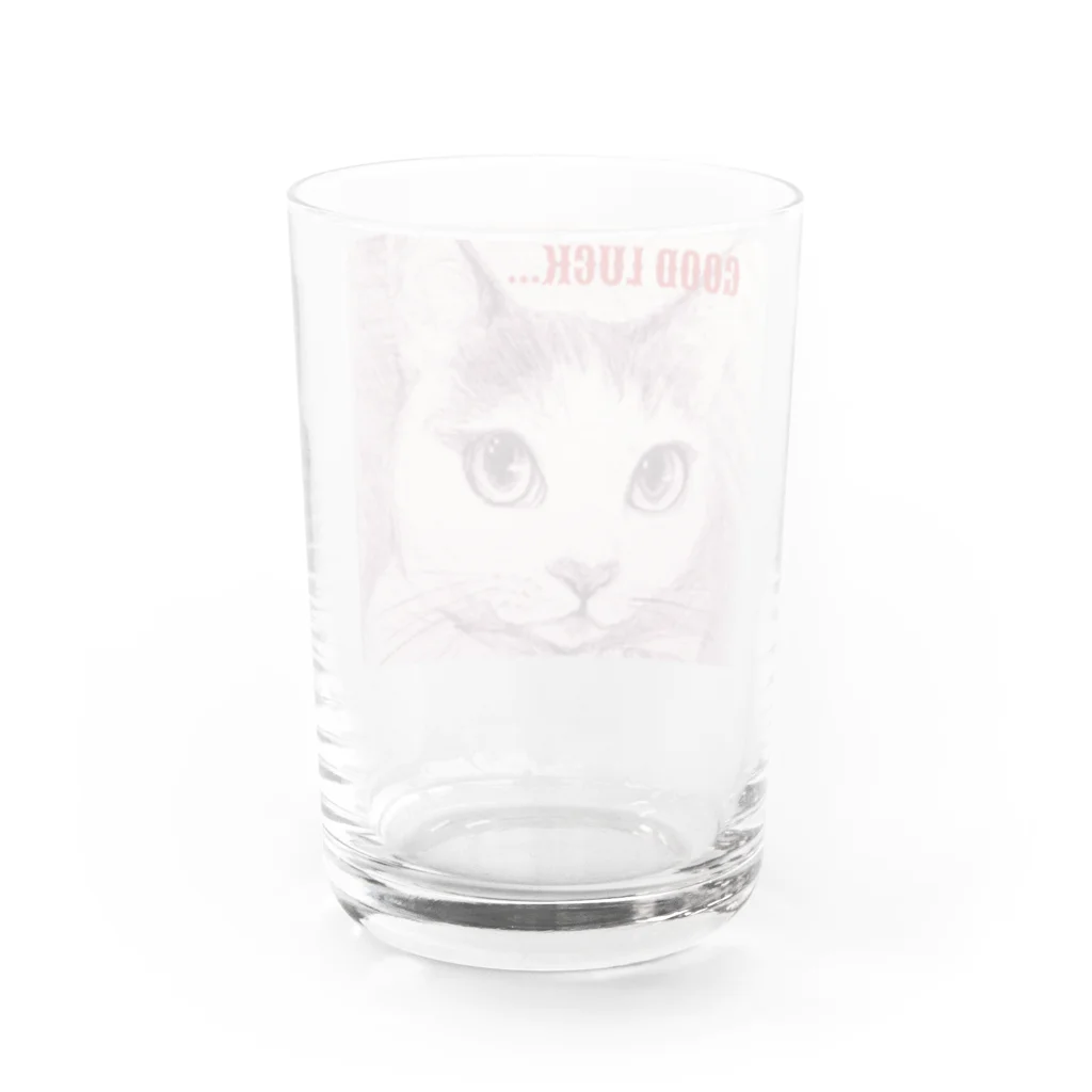 harupink🌸ペット似顔絵illustの幸福を願うにゃんこ Water Glass :back