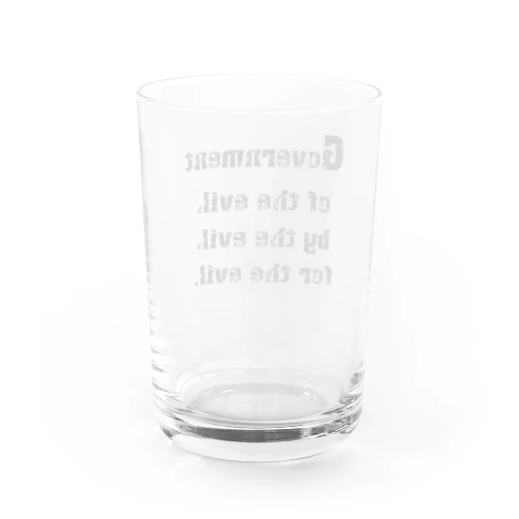 LUNARHOLIC STOREの<BASARACRACY>人外の人外による人外のための政治（英語・黒） Water Glass :back