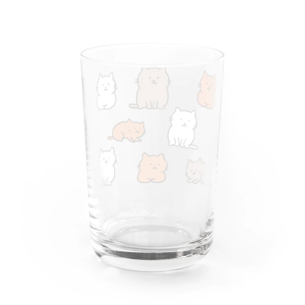 肉球書庫（絵）の猫ちゃんたち Water Glass :back