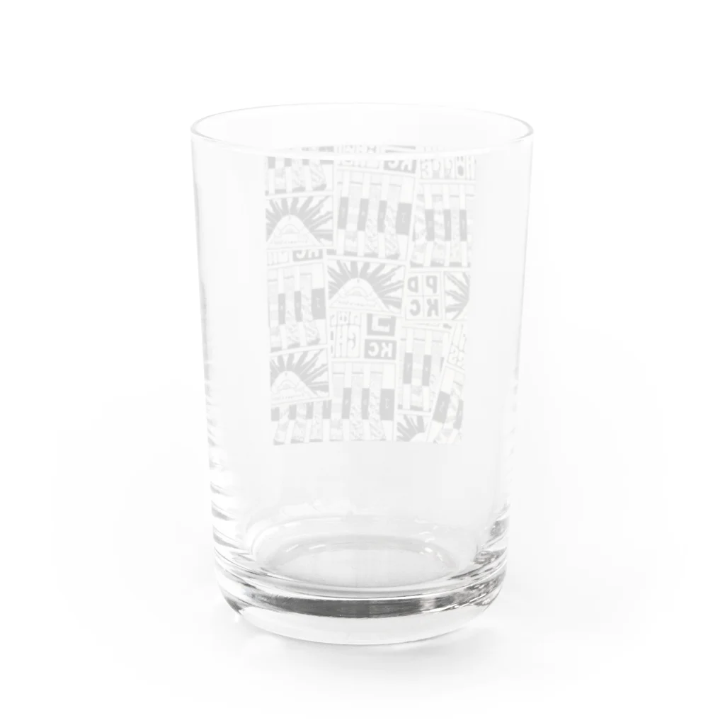 junyersSOXのA4ロゴ Water Glass :back