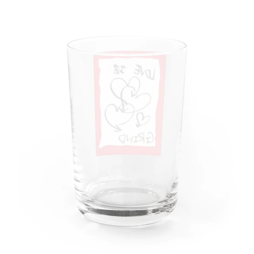 LUNARHOLIC STOREの偽諺～壱～「ラヴイズグラインド」(赤縁) Water Glass :back