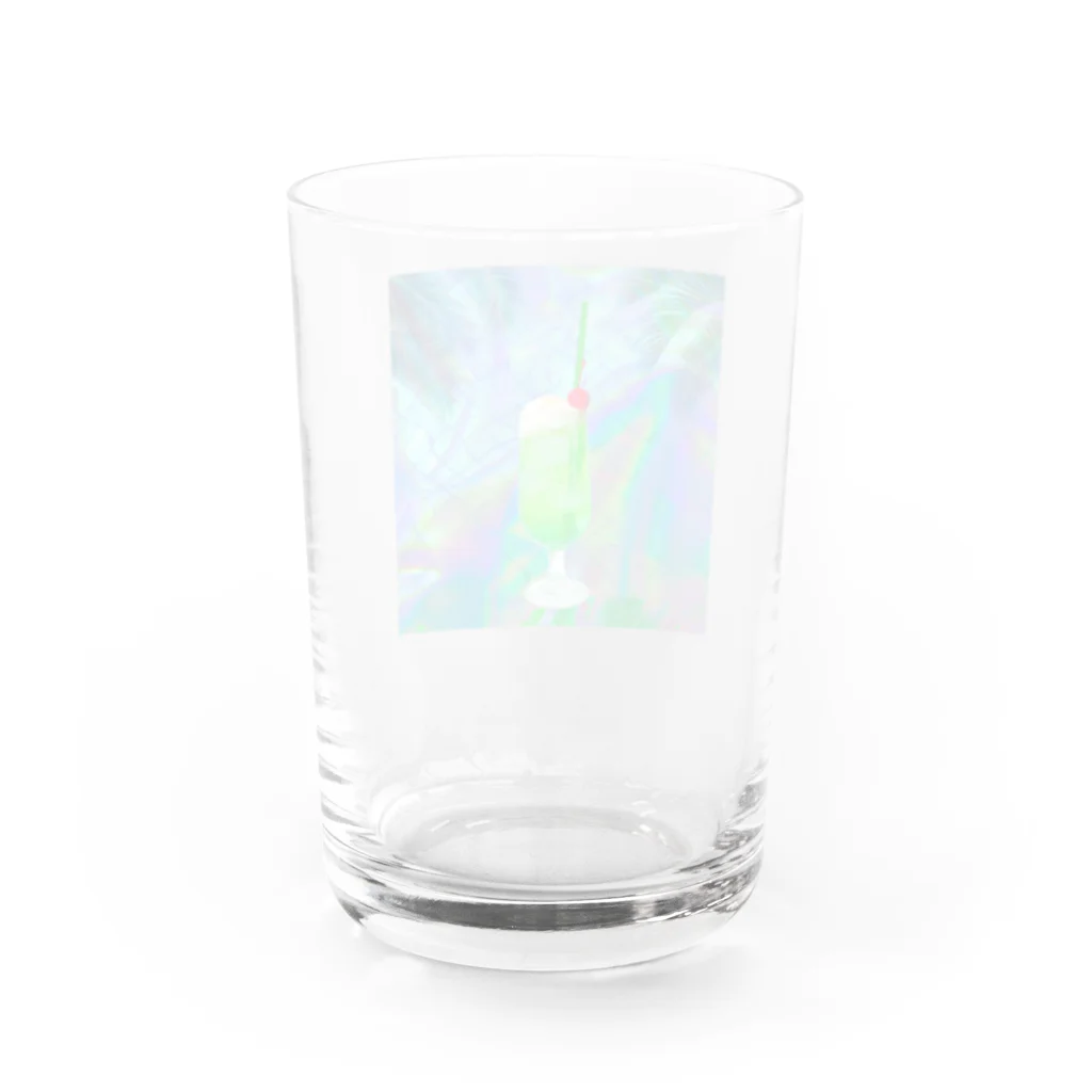 けいこうしょくの南国プールのメロンソーダ Water Glass :back