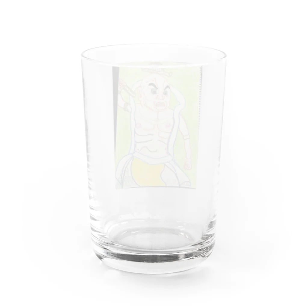 エド・ワード【江戸鉾の愛殿原】。の金剛力士像　阿形 Water Glass :back