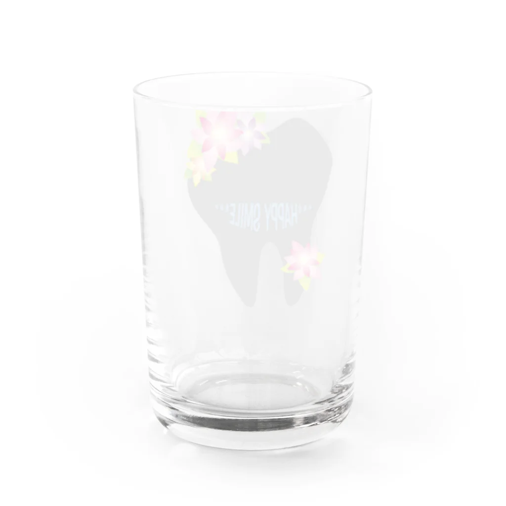 ハイジなわた歯 by Yamie ArtのHAPPY SMILE グレーversion Water Glass :back