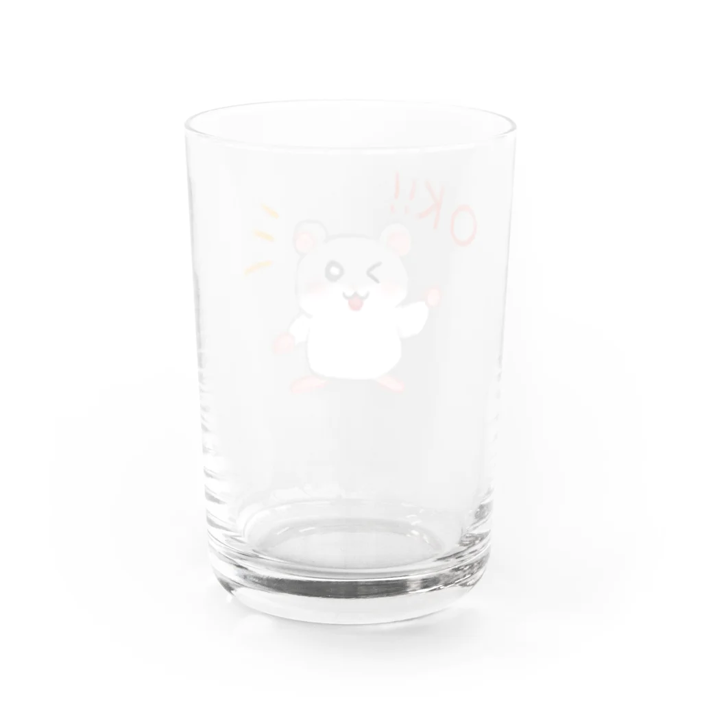 EDGEのスズリのジャンガリアンハムスター　OKサイン Water Glass :back