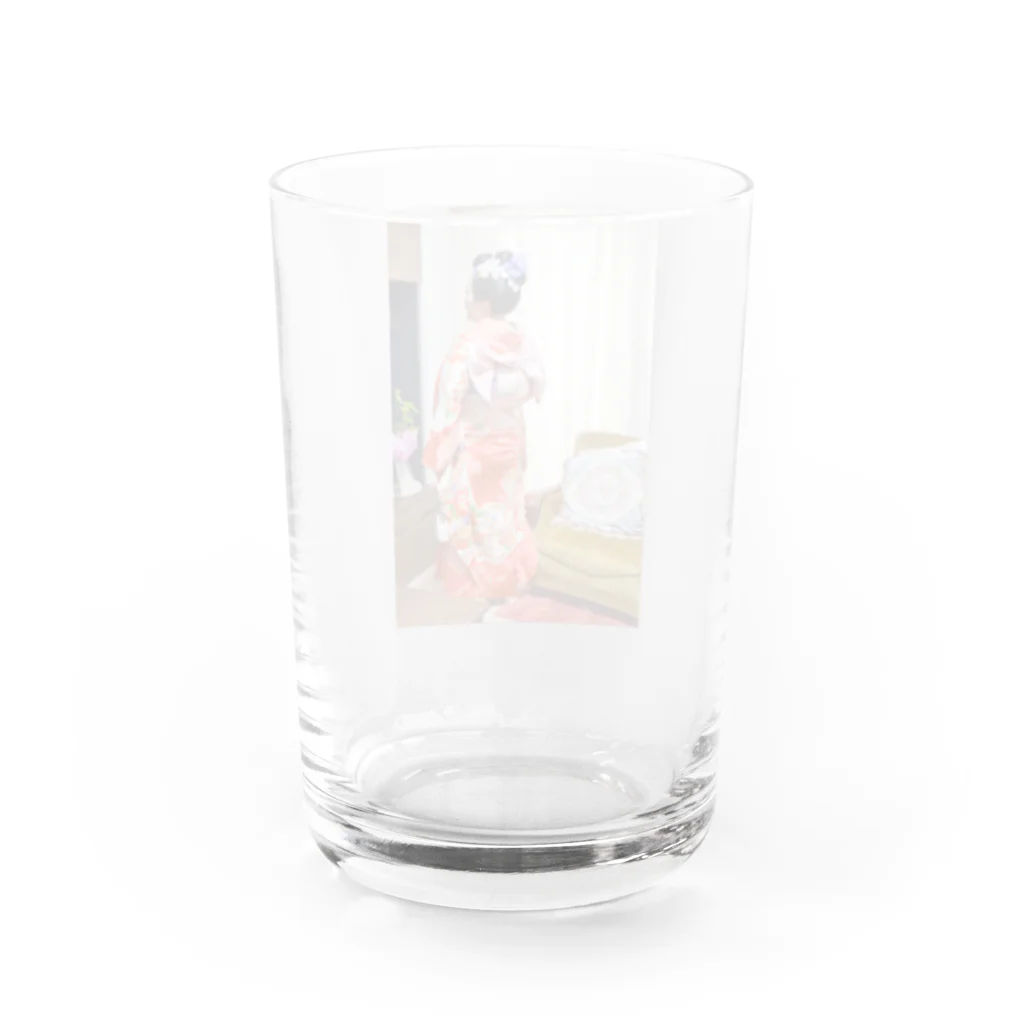 mikyacraft MIKA💓🌟赤い心臓の羽根の生えた娘さん Water Glass :back