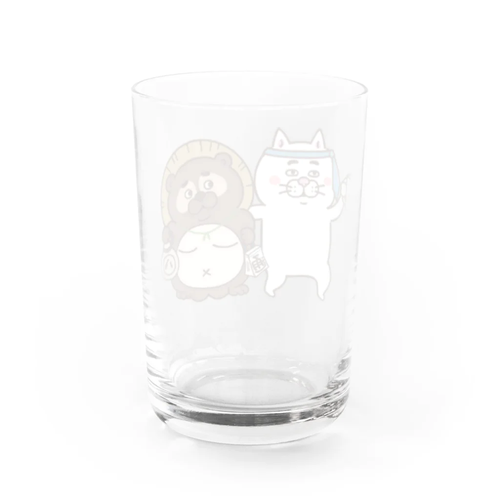 目つきの悪い猫＠いけやけいの酔っ払いにゃんこ Water Glass :back