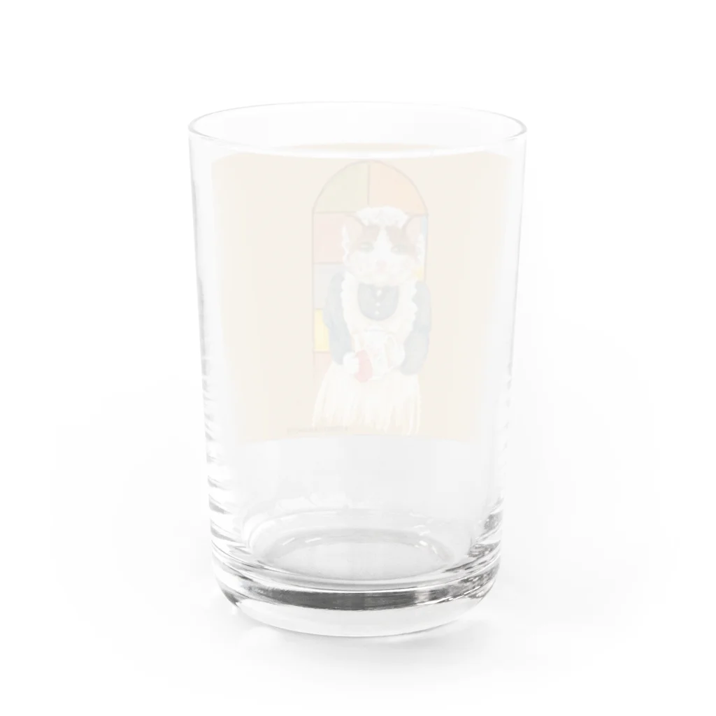 くまきち＠kyonyamamotoの猫のメイドさん Water Glass :back