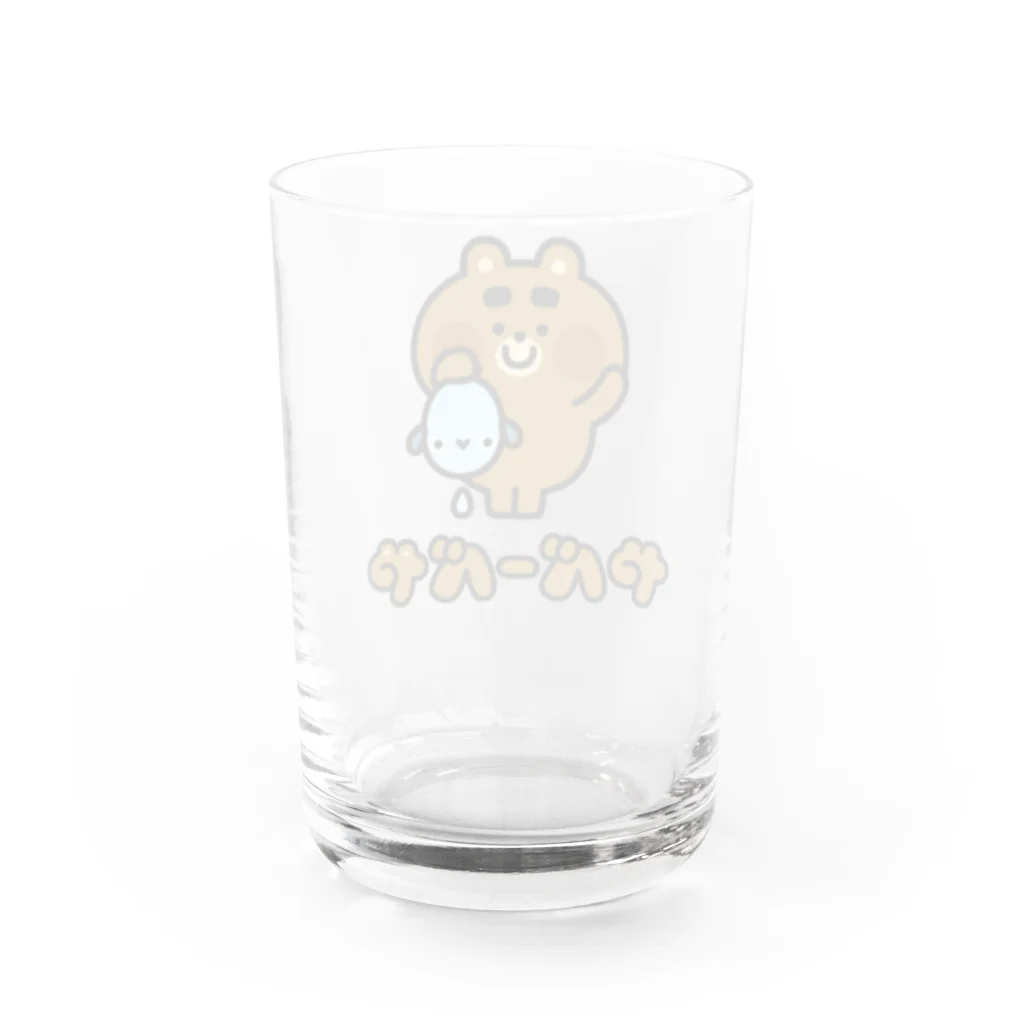 やべーべや公式SUZURIグッズのやべーべやとしゃっけ Water Glass :back