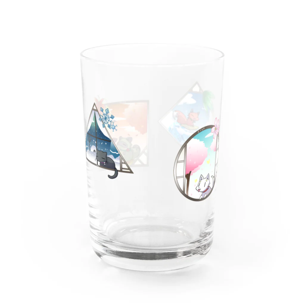 笛冬の四季ちび Water Glass :back