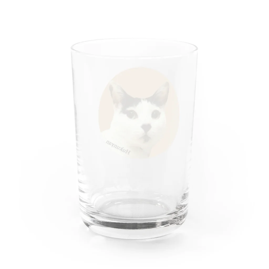 harupink🌸ペット似顔絵illustのリアルな福にゃん(カフェラテ) Water Glass :back