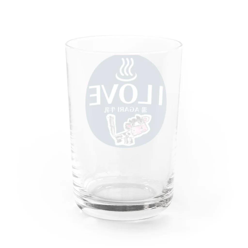 温泉が好き！～温泉グッズのお店～の温泉大好き！湯上りの牛乳最高 Water Glass :back