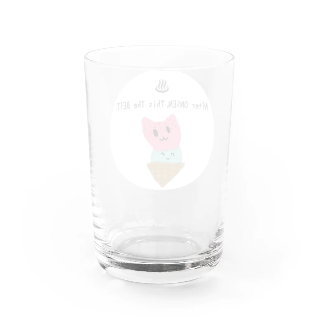 温泉が好き！～温泉グッズのお店～の温泉大好き！湯上りアイス最高！ Water Glass :back