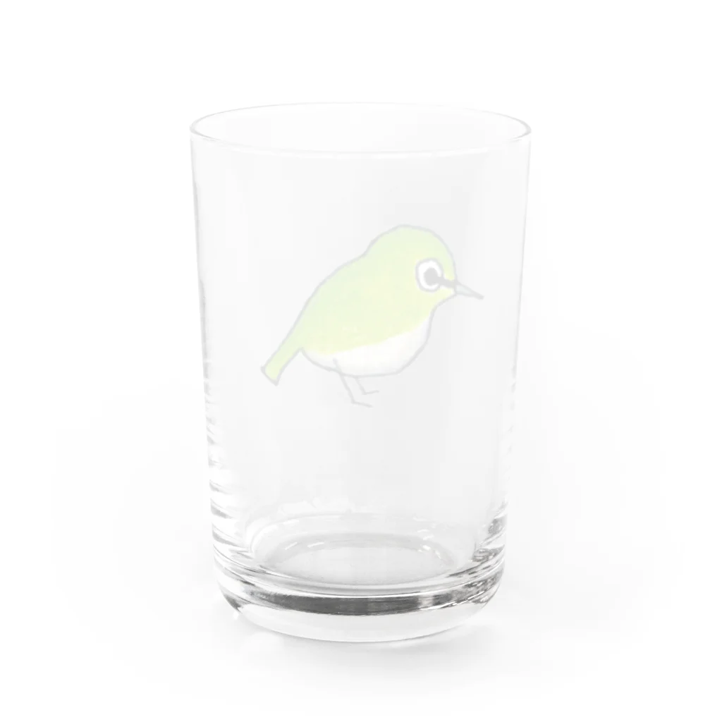 森図鑑の[森図鑑] ぽつんとメジロ Water Glass :back