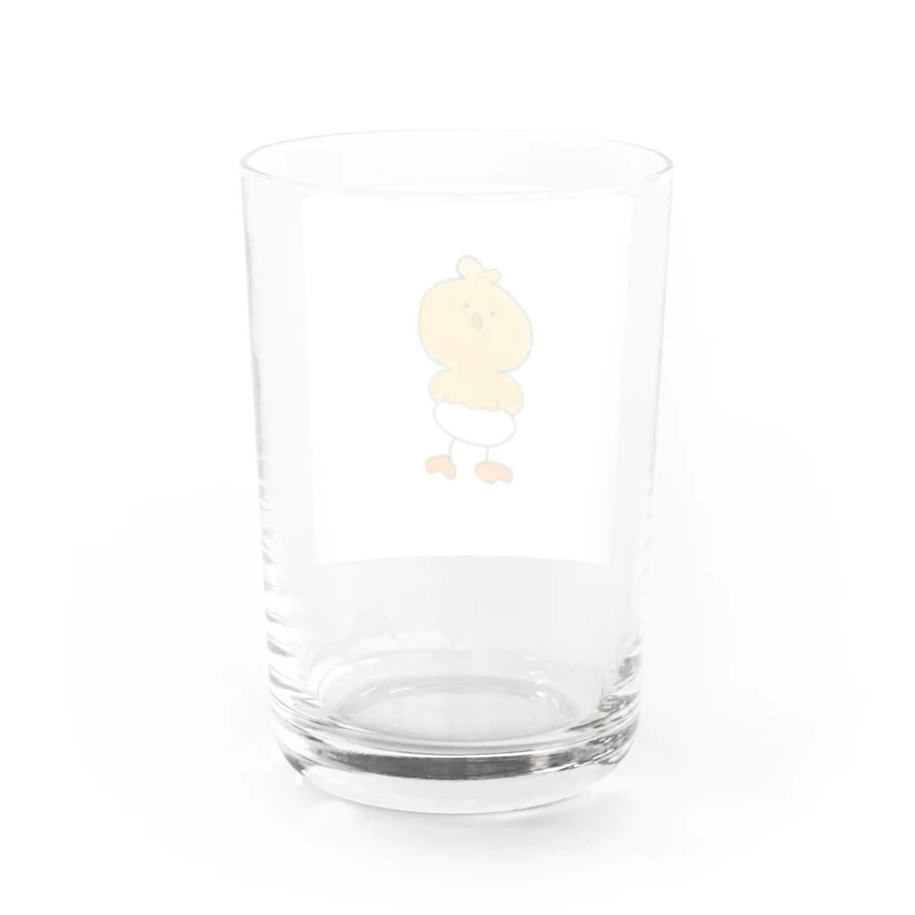 私の落書き帳のちょっとイキってるヒヨコ Water Glass :back