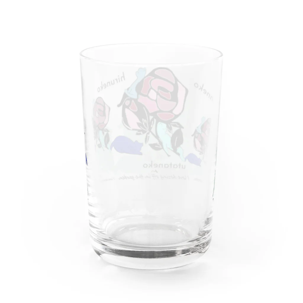 ヒーリングスマイルのねんねこひるねこうたたねこ Water Glass :back