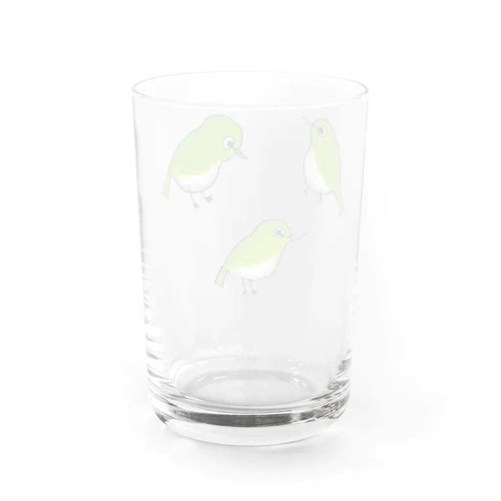 森図鑑の[森図鑑] いろいろメジロ Water Glass :back