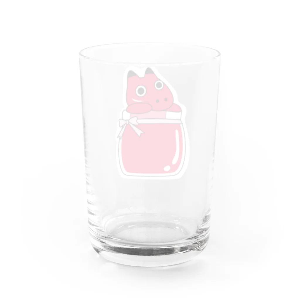 いぜむの赤べこinイチゴジャム Water Glass :back