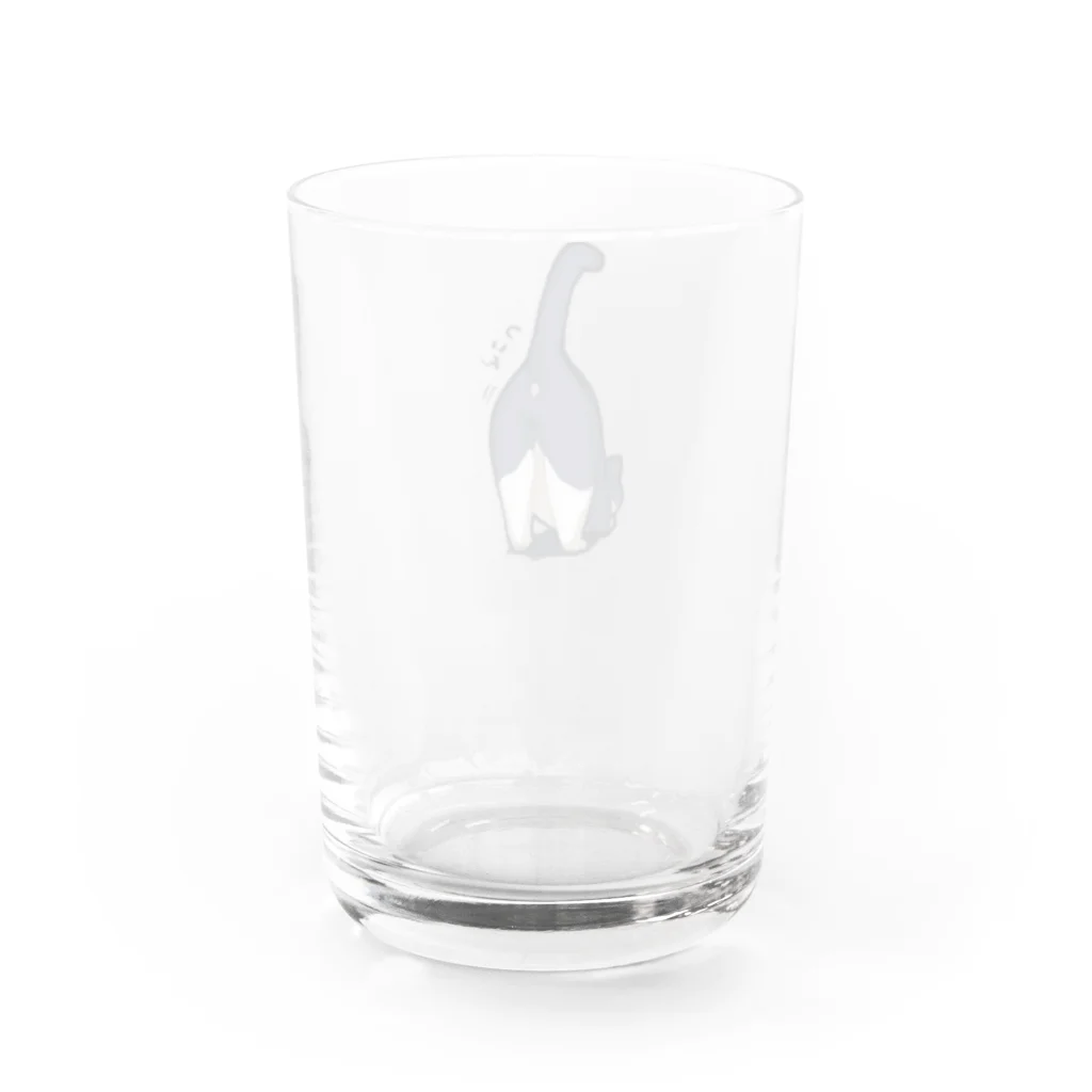 寂しんぐのはちわれねこ(おしりついん) Water Glass :back