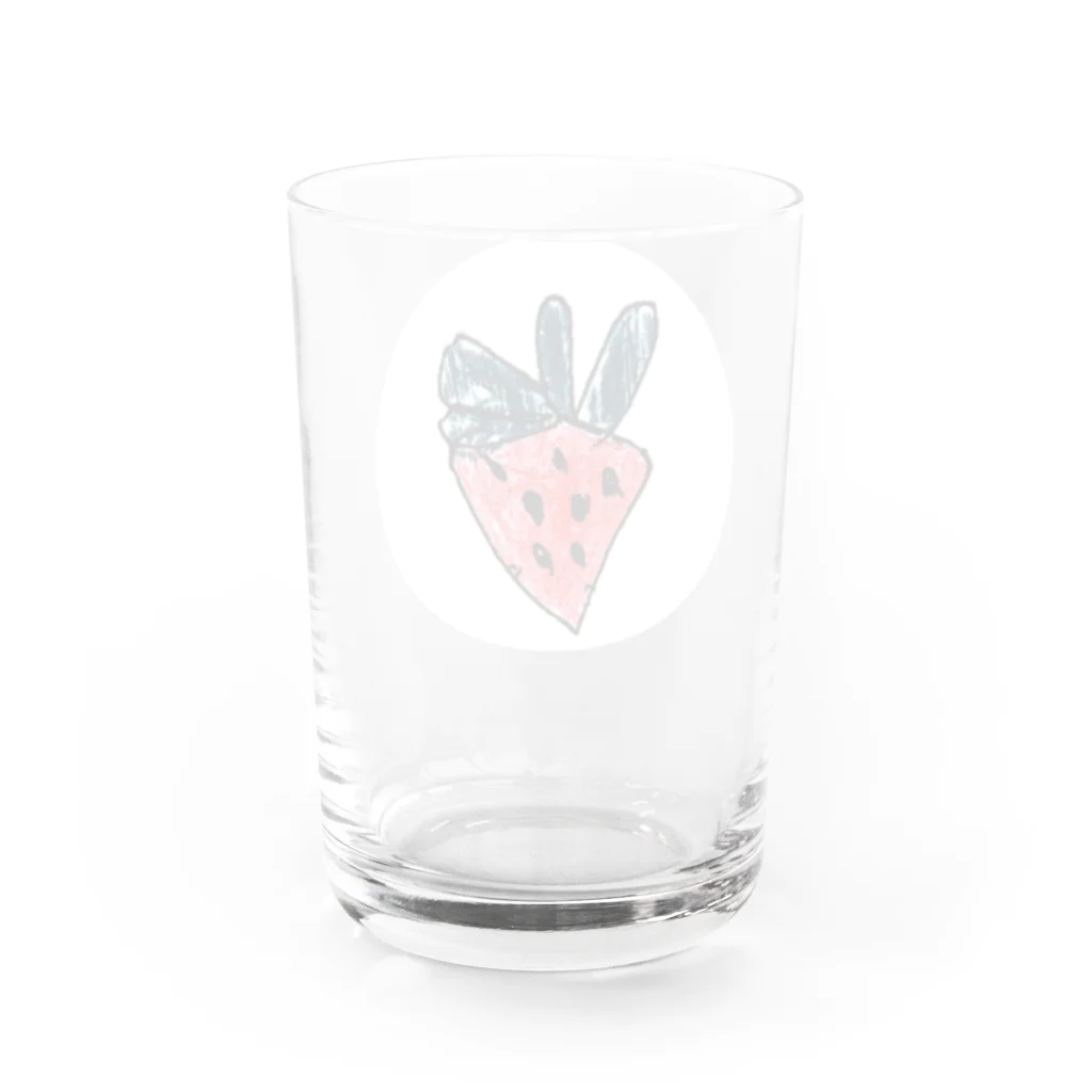 ねこイチゴのお店のいちご（一粒） Water Glass :back