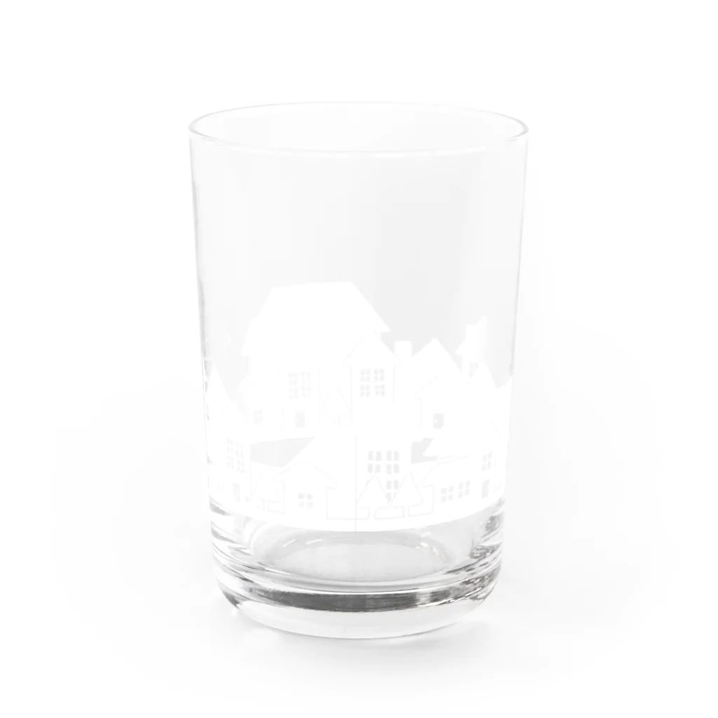 こまち子の白い町の影グラス Water Glass :back