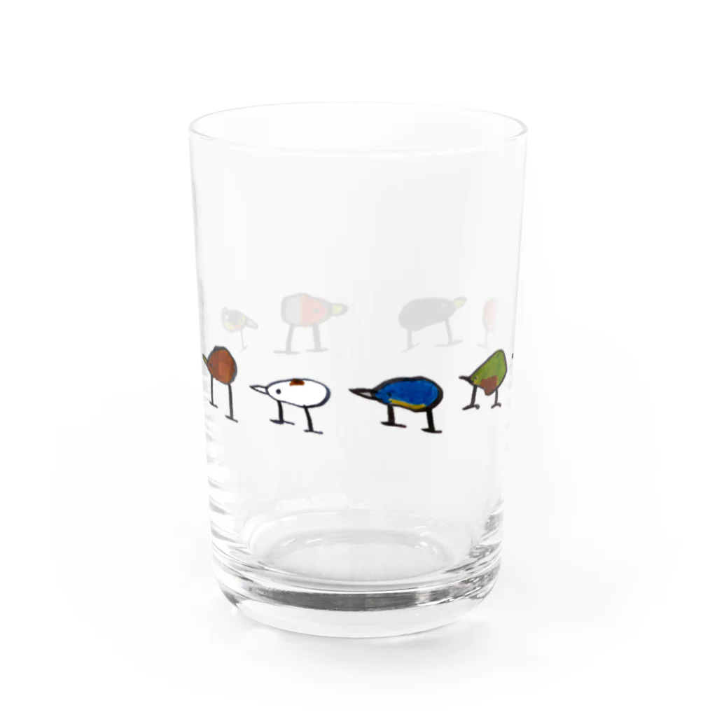 YUKIYAMAの野鳥整列8種ver Water Glass :front