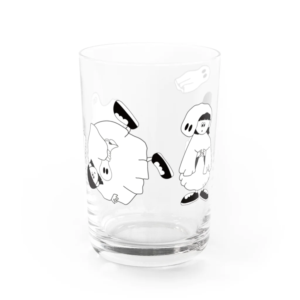 ma5me のおばけma5me集合しましたグラス Water Glass :front