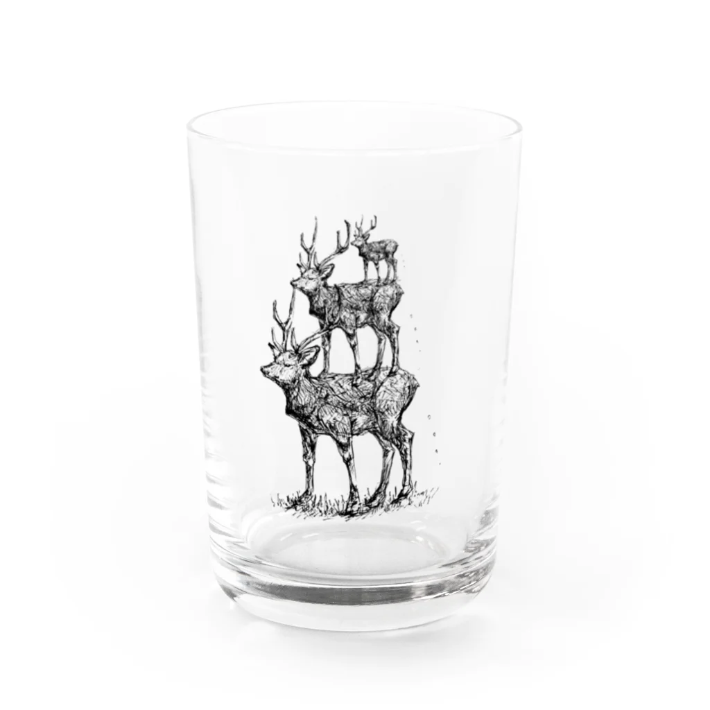 あさぎ9のエゾシカ3段重ね Water Glass :front