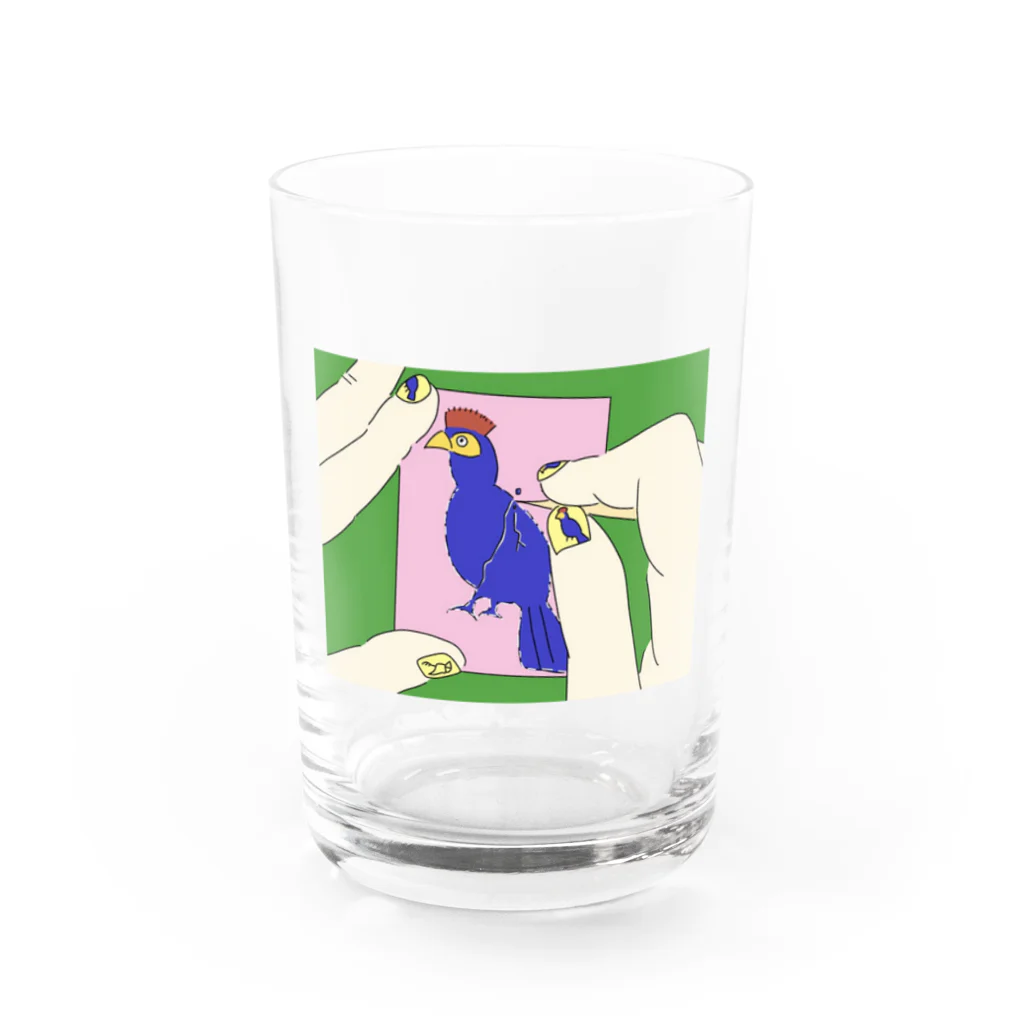 Apr.の【やってみた】ムラサキエボシドリの型抜き Water Glass :front