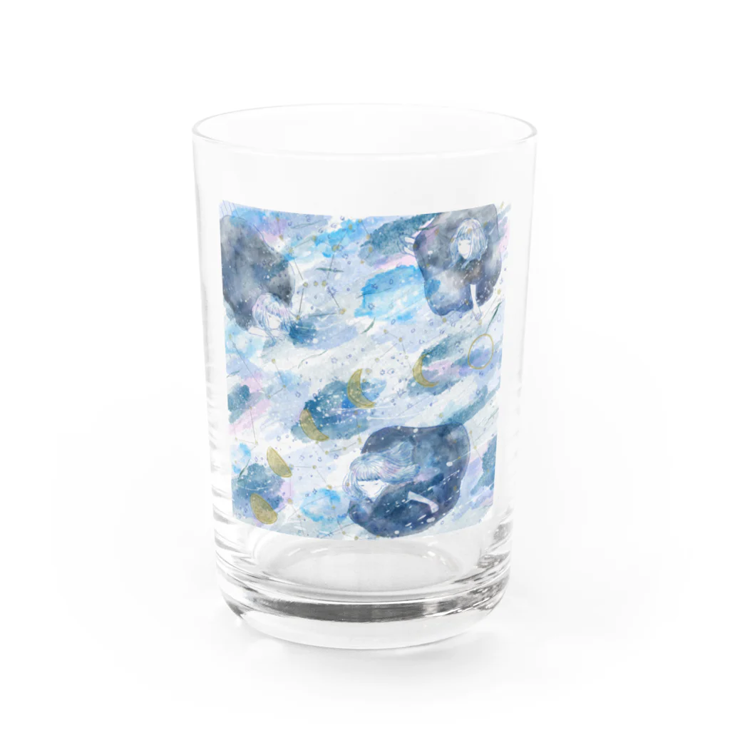 雨上がりの合図のmoon phase Water Glass :front