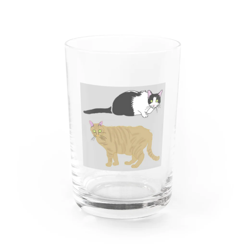 刺し屋シュガーアリスの猫と猫 Water Glass :front