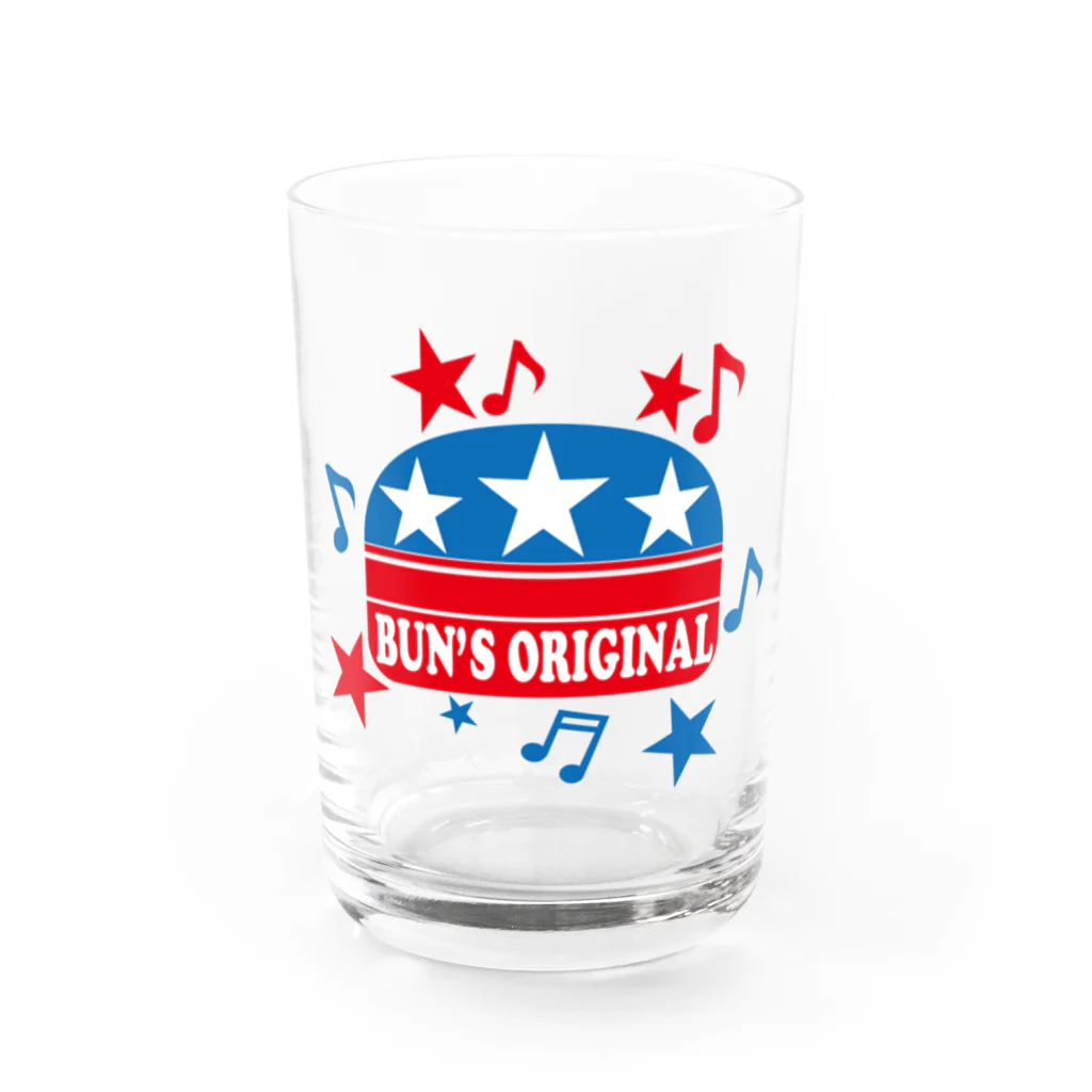 バンズオリジナルの<BUN'S ORIGINAL> バンズバーガーロゴ Water Glass :front