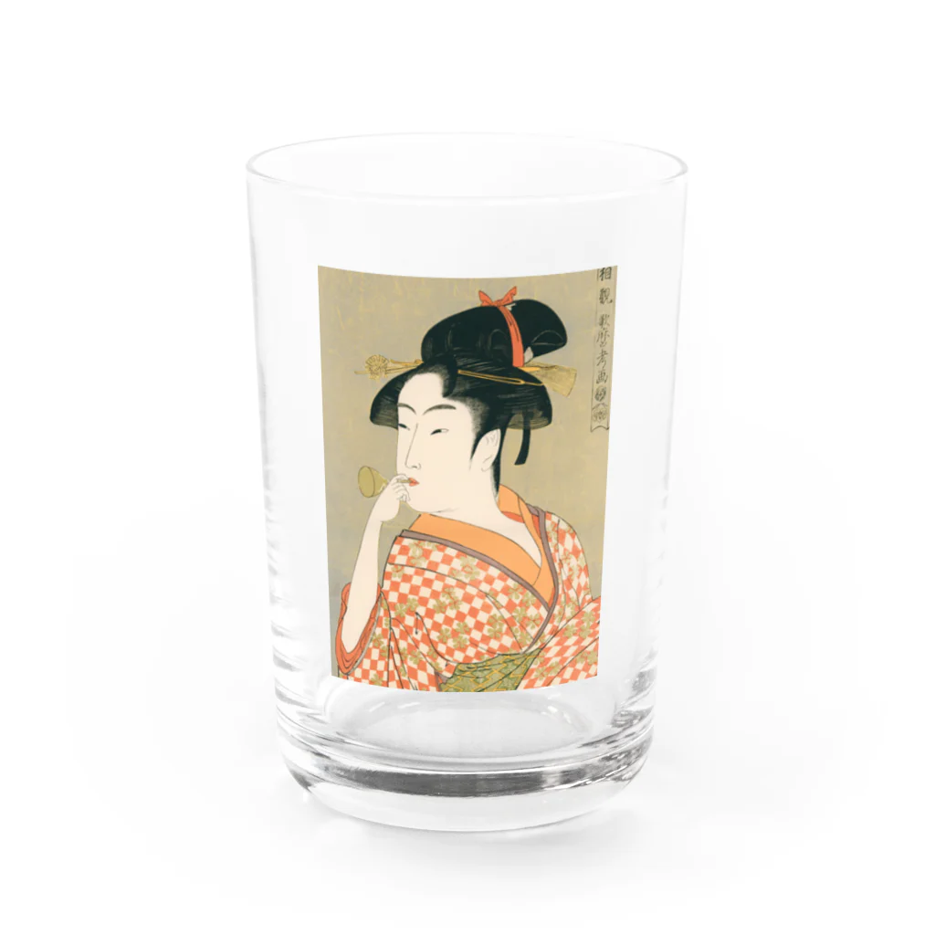 寿めでたや(ukiyoe)のUkiyoe　Utamaro Water Glass :front