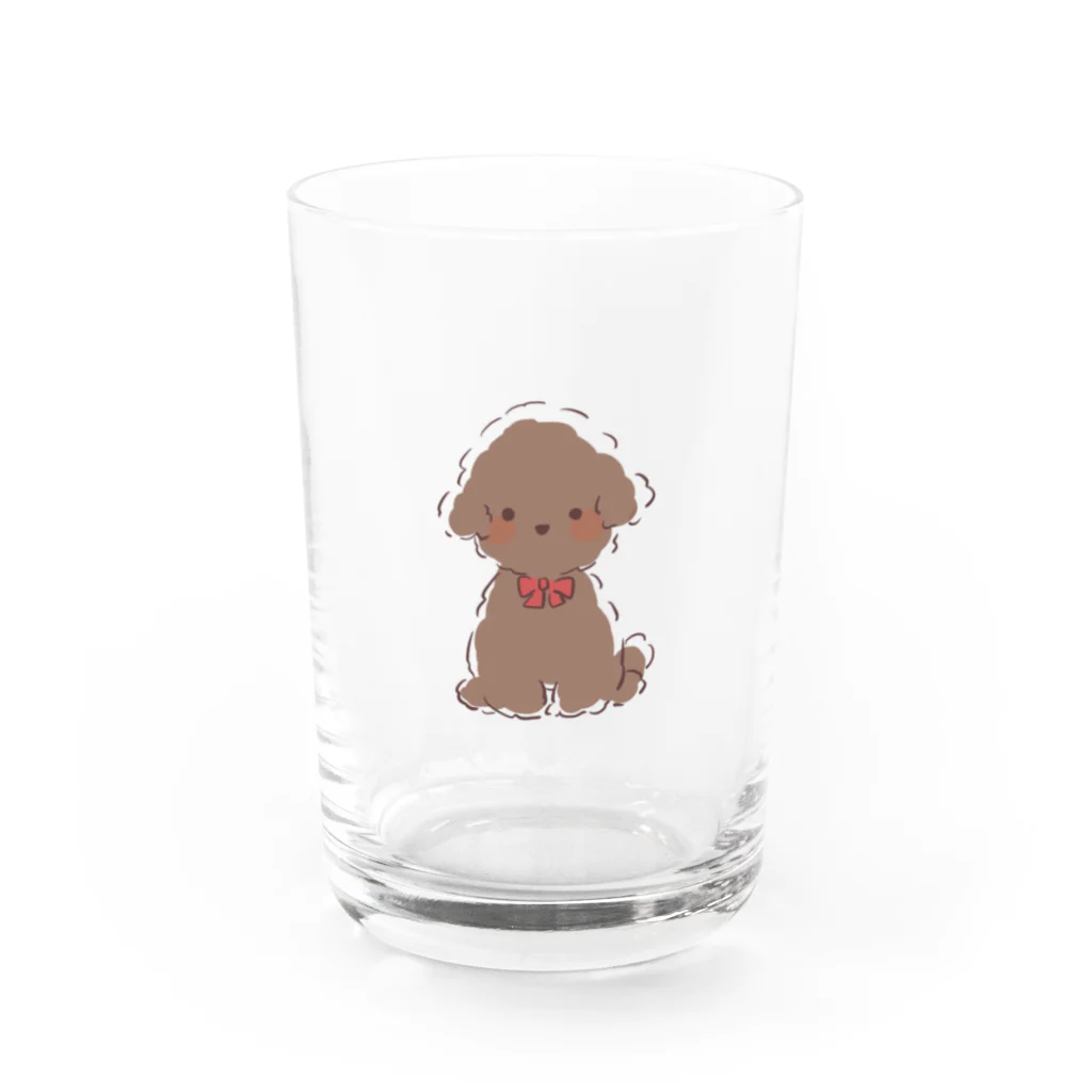 ぷーどるはうすのトイプードルレッドくん Water Glass :front